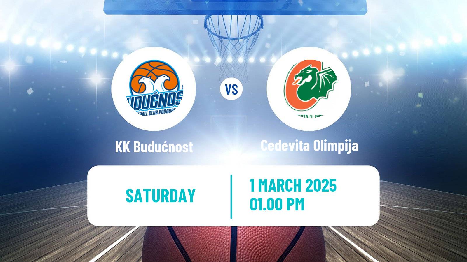 Basketball Adriatic League KK Budućnost - Cedevita Olimpija