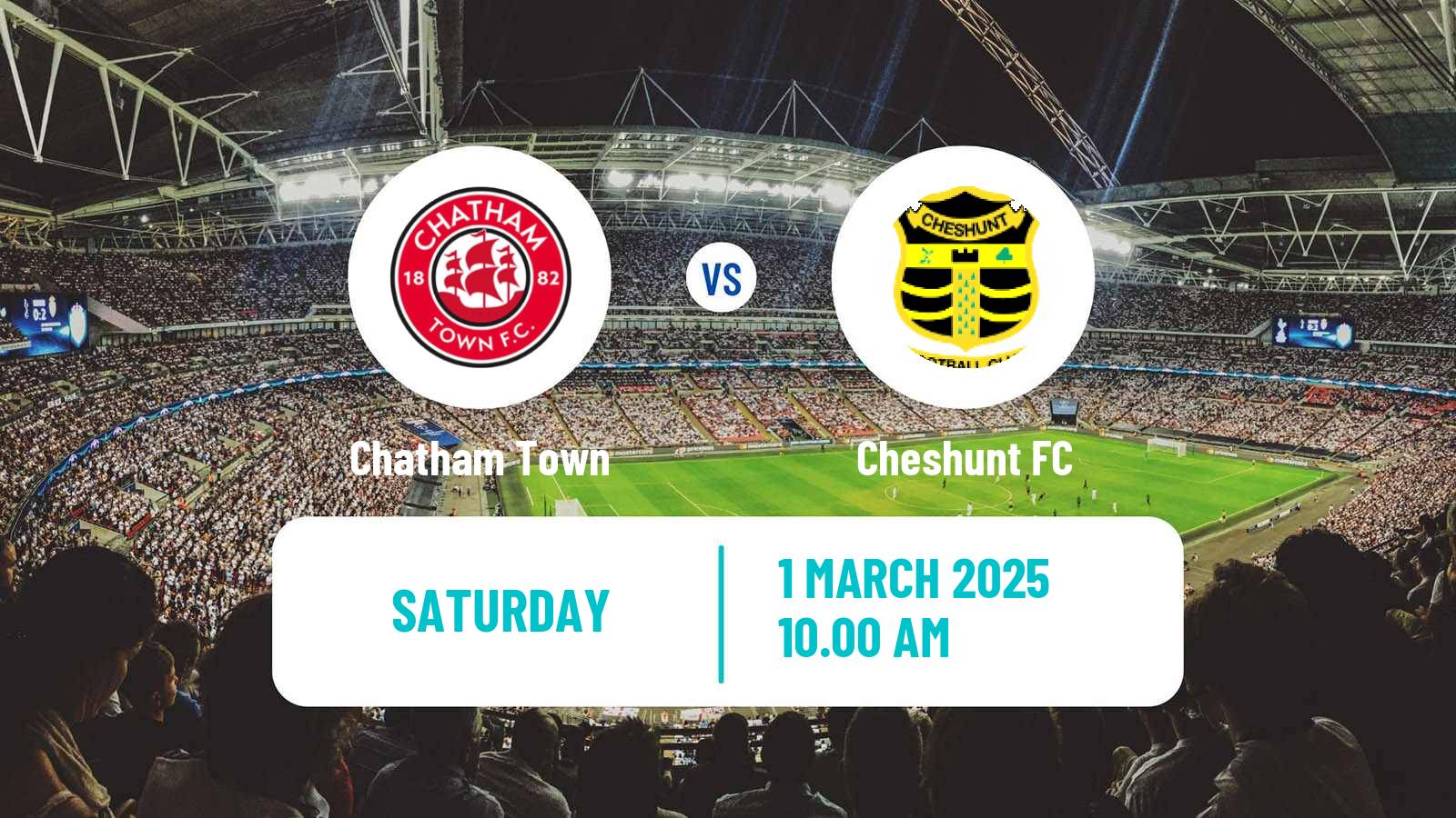 Soccer English Isthmian League Premier Division Chatham Town - Cheshunt