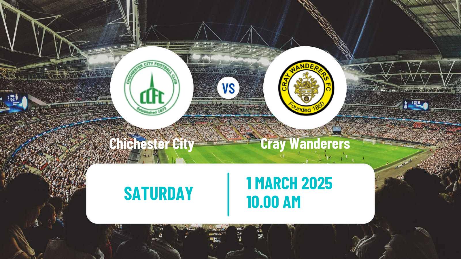 Soccer English Isthmian League Premier Division Chichester City - Cray Wanderers