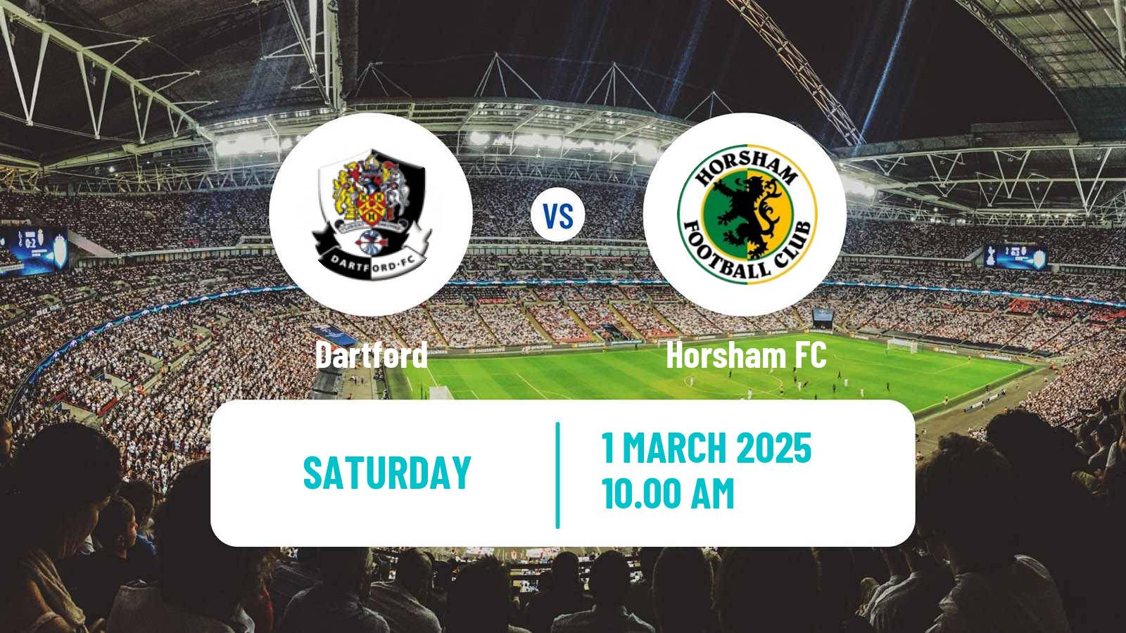 Soccer English Isthmian League Premier Division Dartford - Horsham