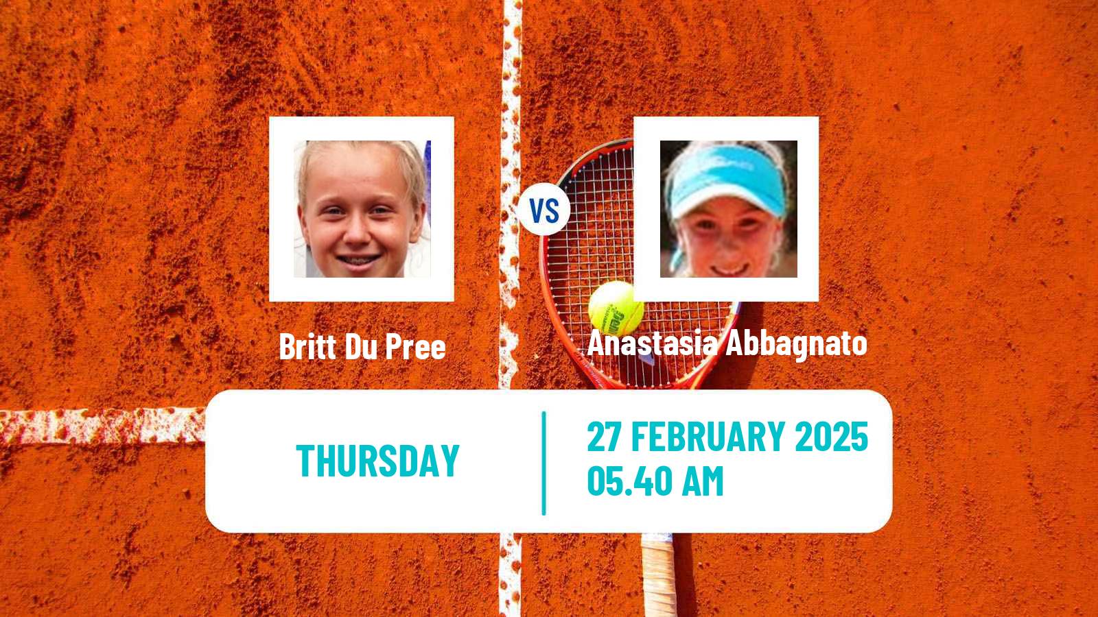 Tennis ITF W15 Manacor 3 Women Britt Du Pree - Anastasia Abbagnato