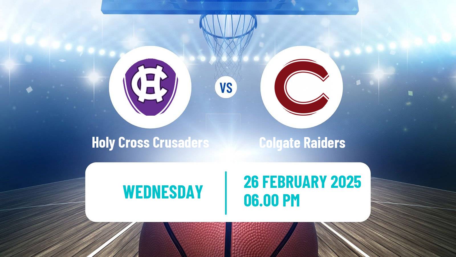 Basketball NCAA College Basketball Women Holy Cross Crusaders - Colgate Raiders