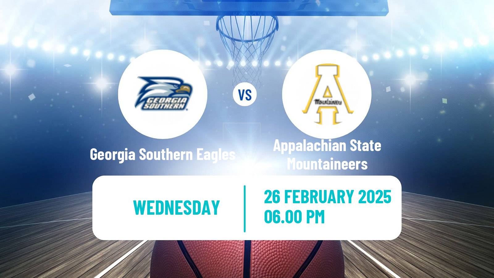 Basketball NCAA College Basketball Women Georgia Southern Eagles - Appalachian State Mountaineers