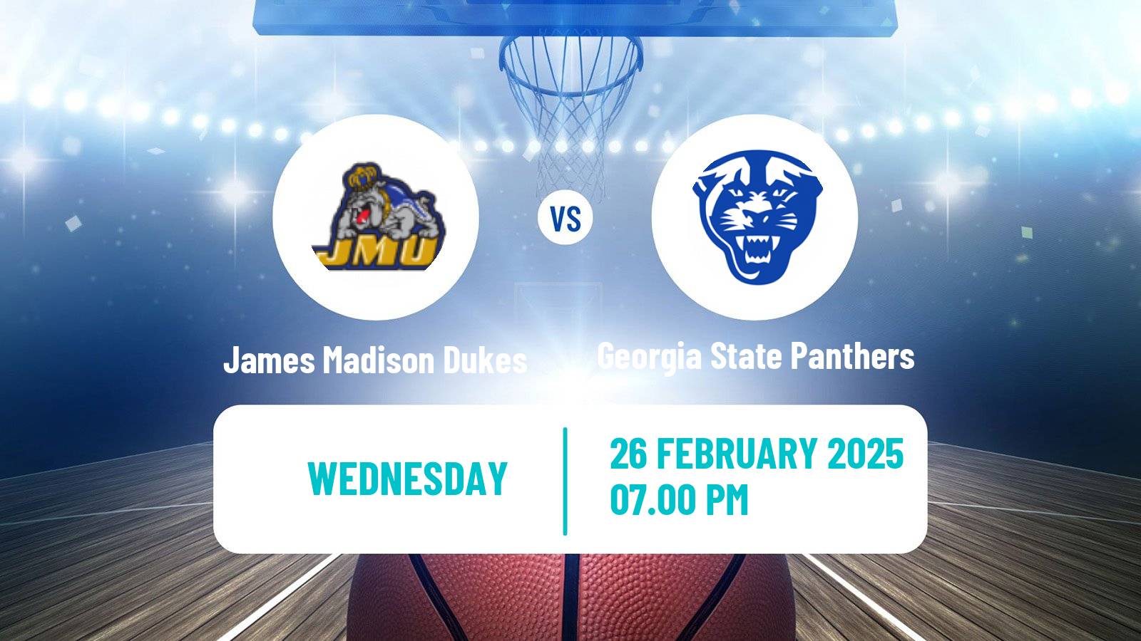 Basketball NCAA College Basketball Women James Madison Dukes - Georgia State Panthers