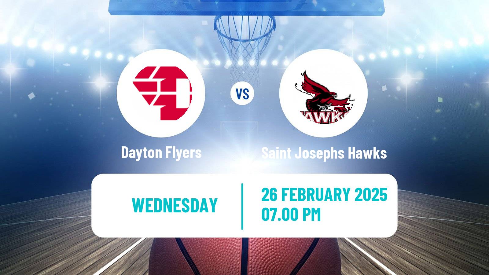 Basketball NCAA College Basketball Women Dayton Flyers - Saint Josephs Hawks