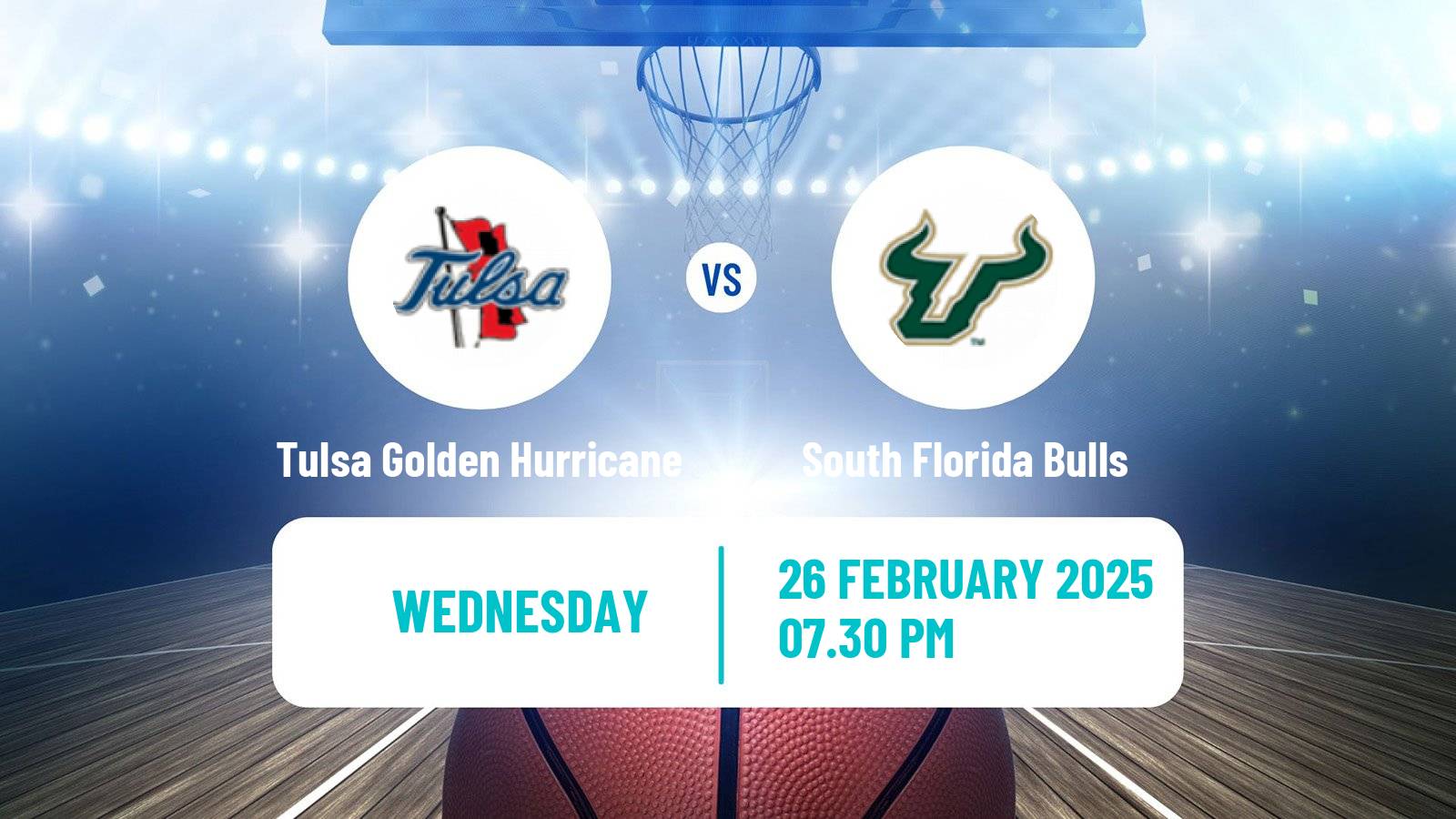Basketball NCAA College Basketball Women Tulsa Golden Hurricane - South Florida Bulls