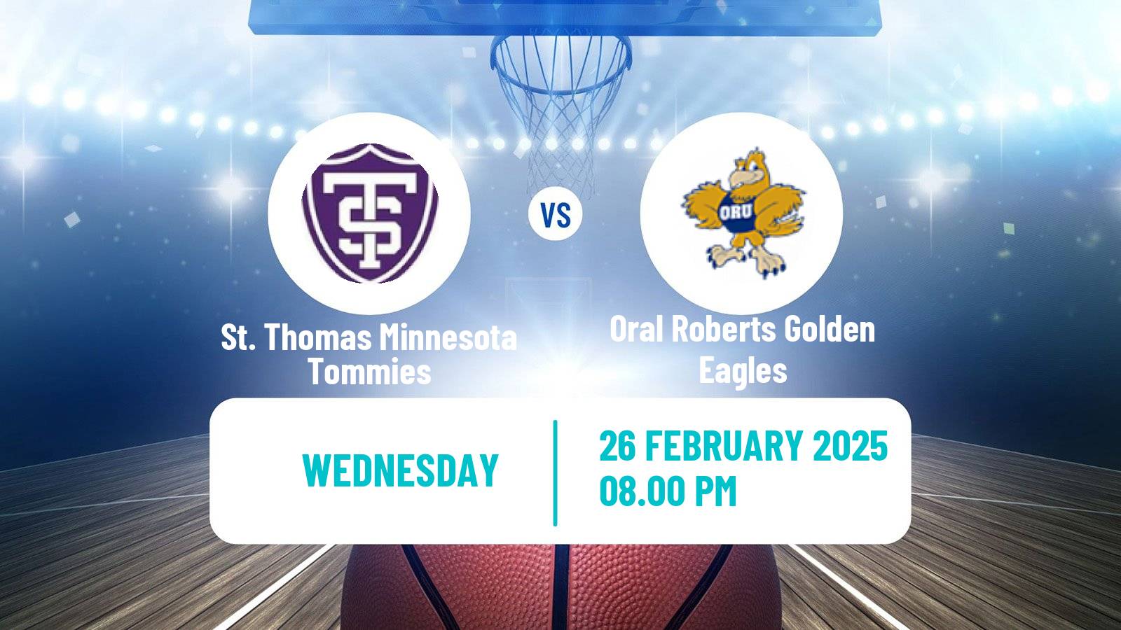 Basketball NCAA College Basketball Women St. Thomas Minnesota Tommies - Oral Roberts Golden Eagles