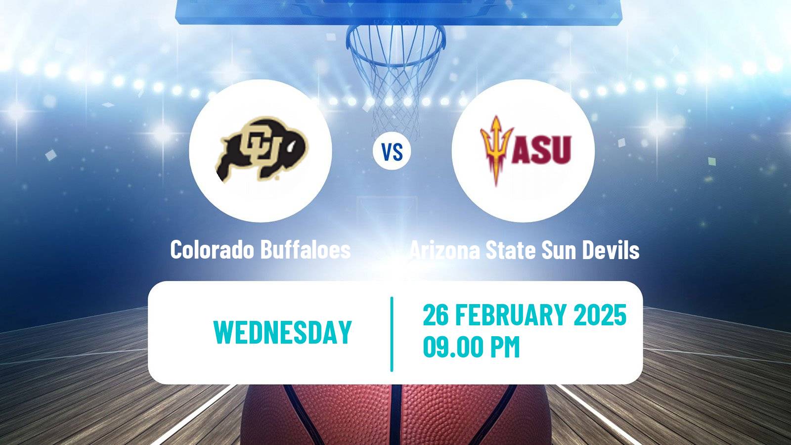 Basketball NCAA College Basketball Women Colorado Buffaloes - Arizona State Sun Devils