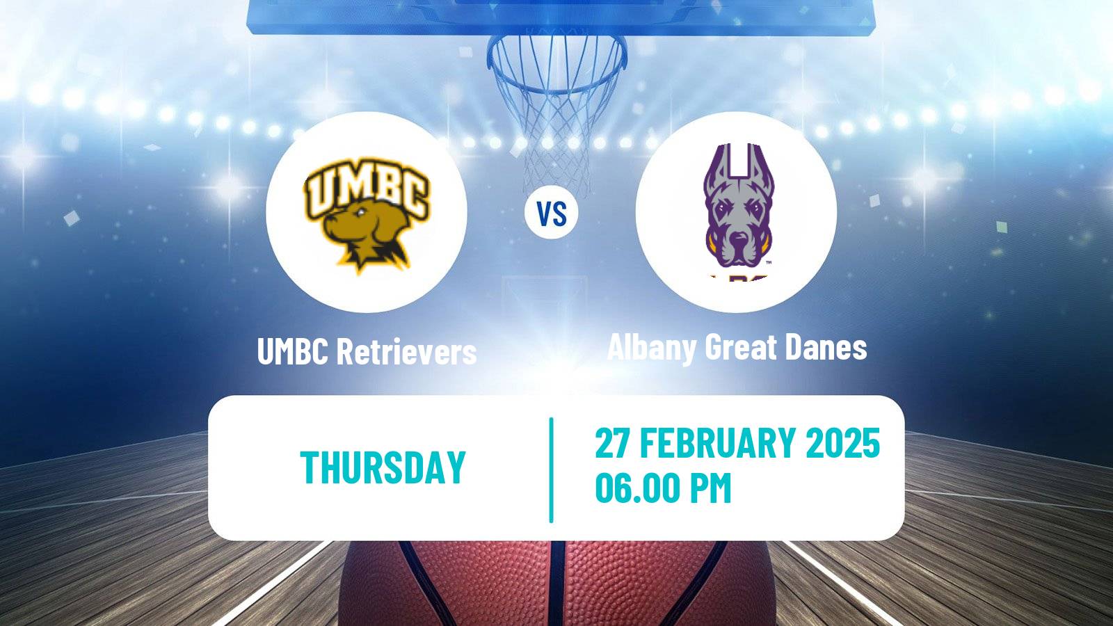 Basketball NCAA College Basketball UMBC Retrievers - Albany Great Danes