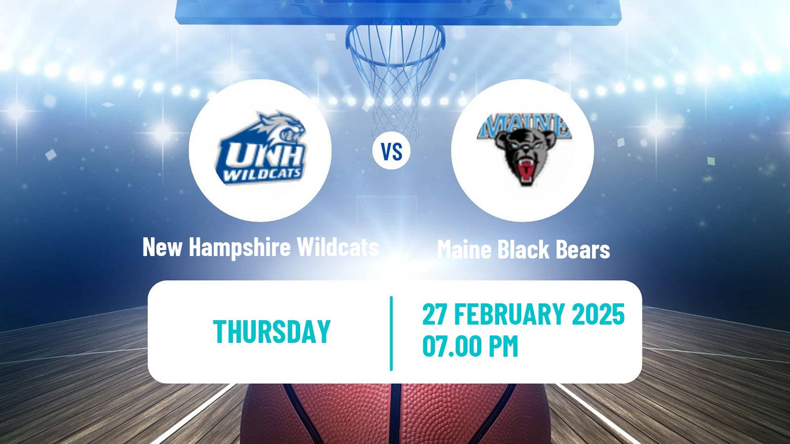 Basketball NCAA College Basketball New Hampshire Wildcats - Maine Black Bears