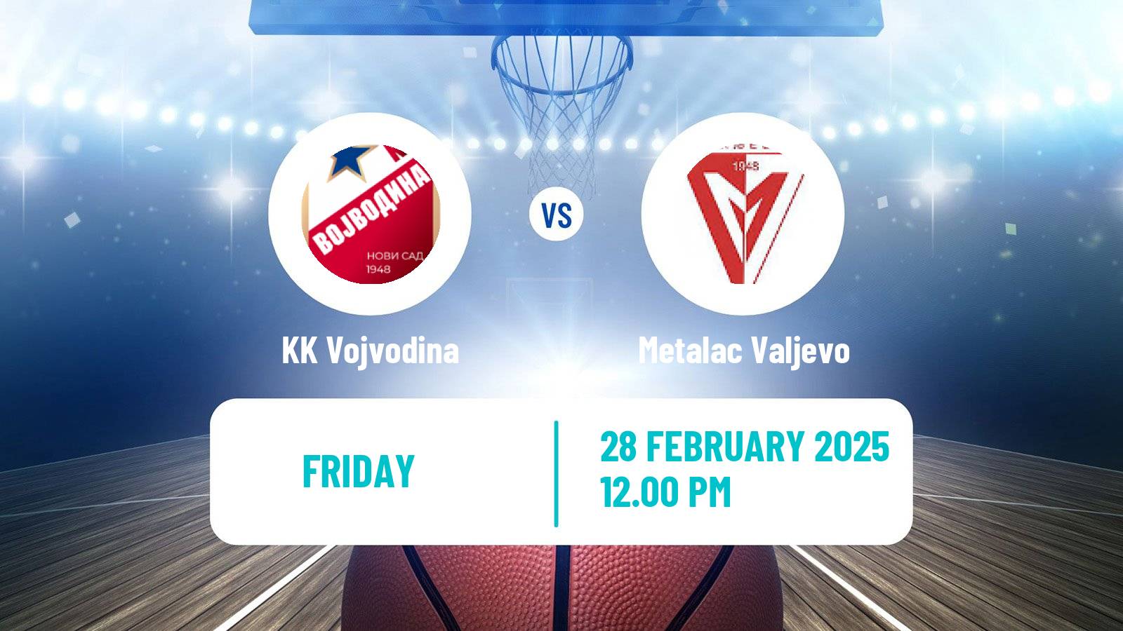 Basketball Serbian First League Basketball Vojvodina - Metalac Valjevo