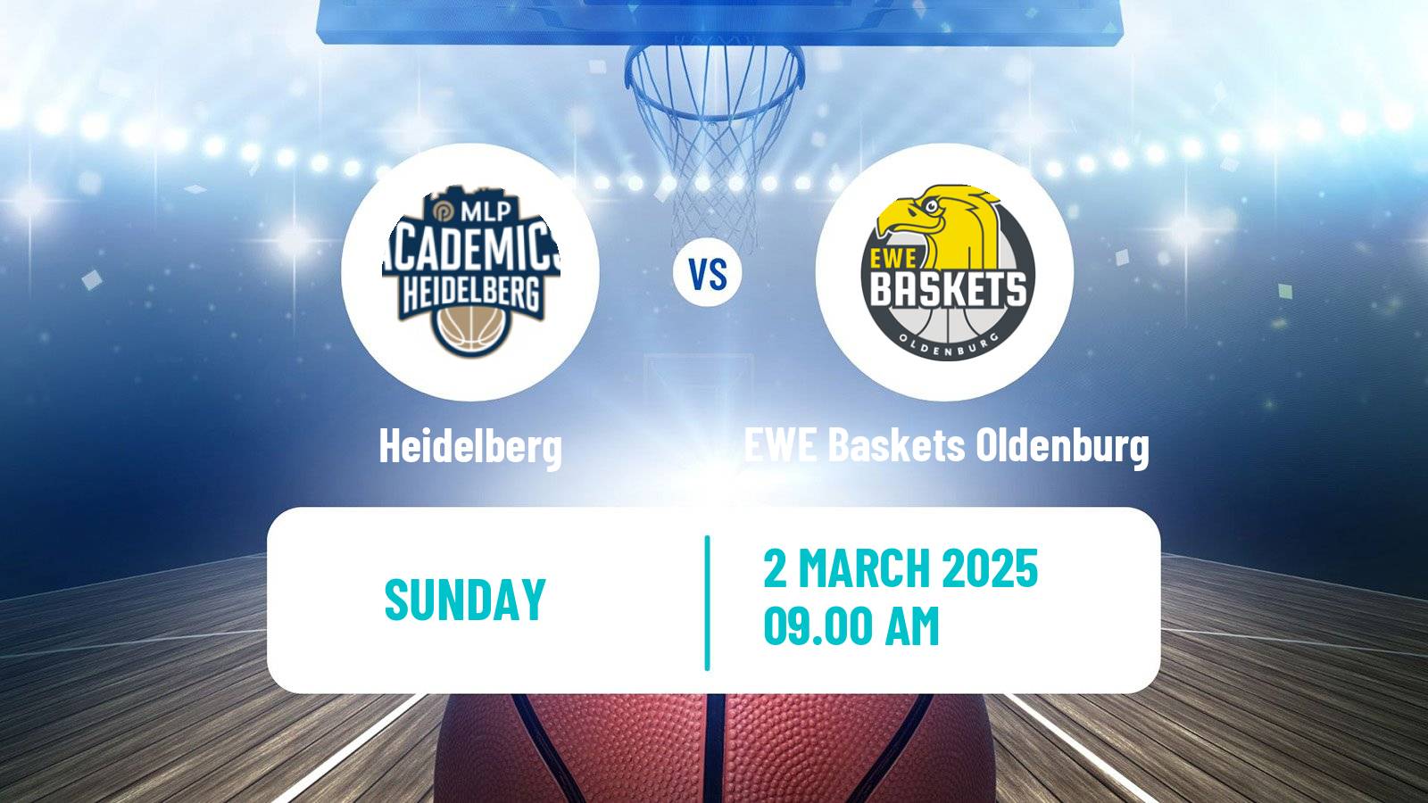 Basketball German BBL Heidelberg - EWE Baskets Oldenburg
