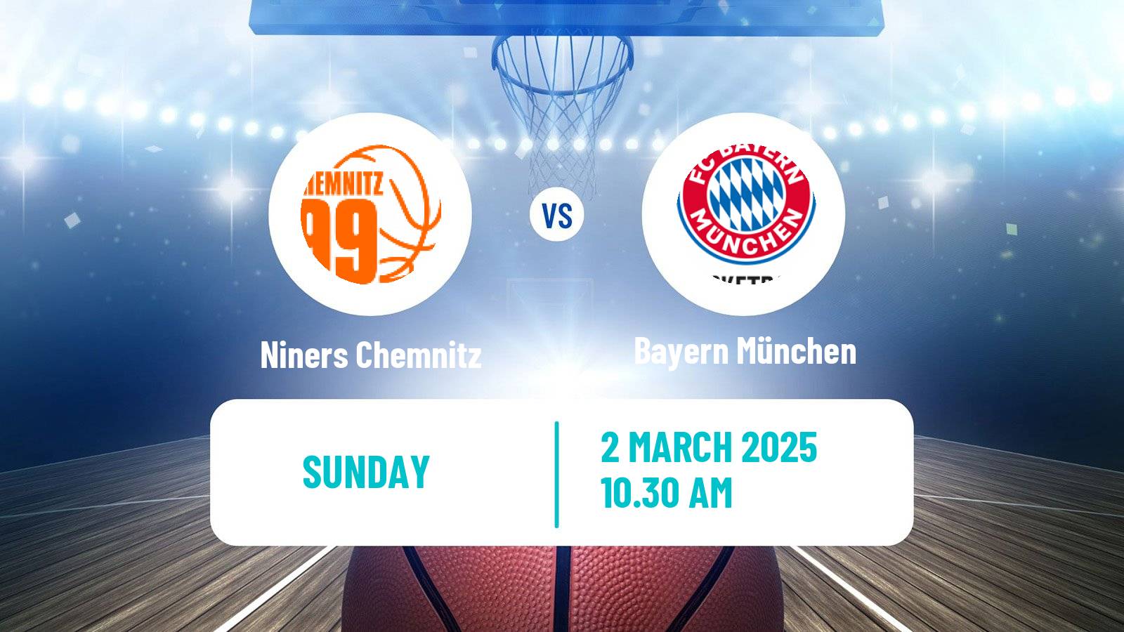 Basketball German BBL Niners Chemnitz - Bayern München