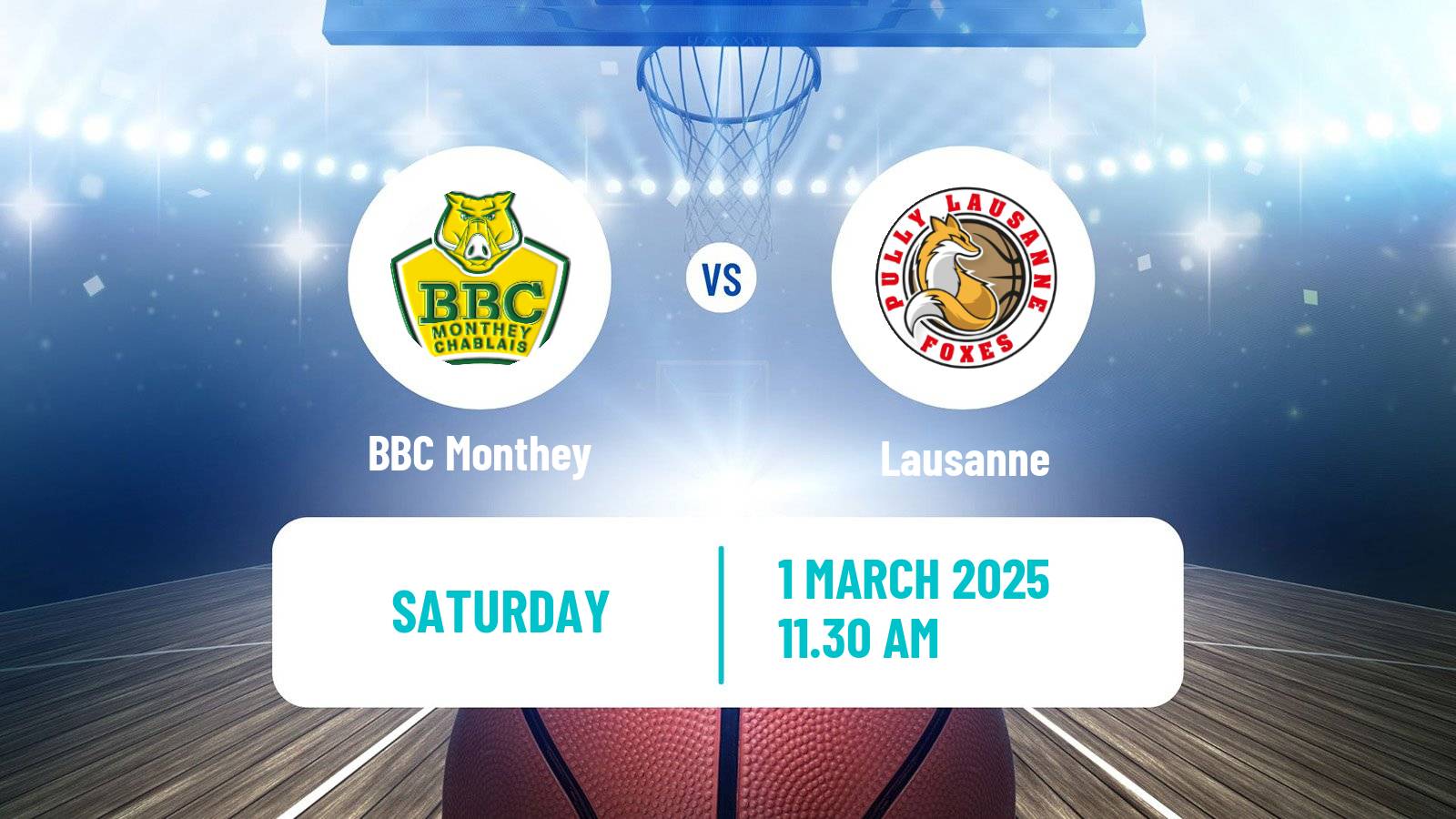 Basketball Swiss SB League Basketball Monthey - Lausanne