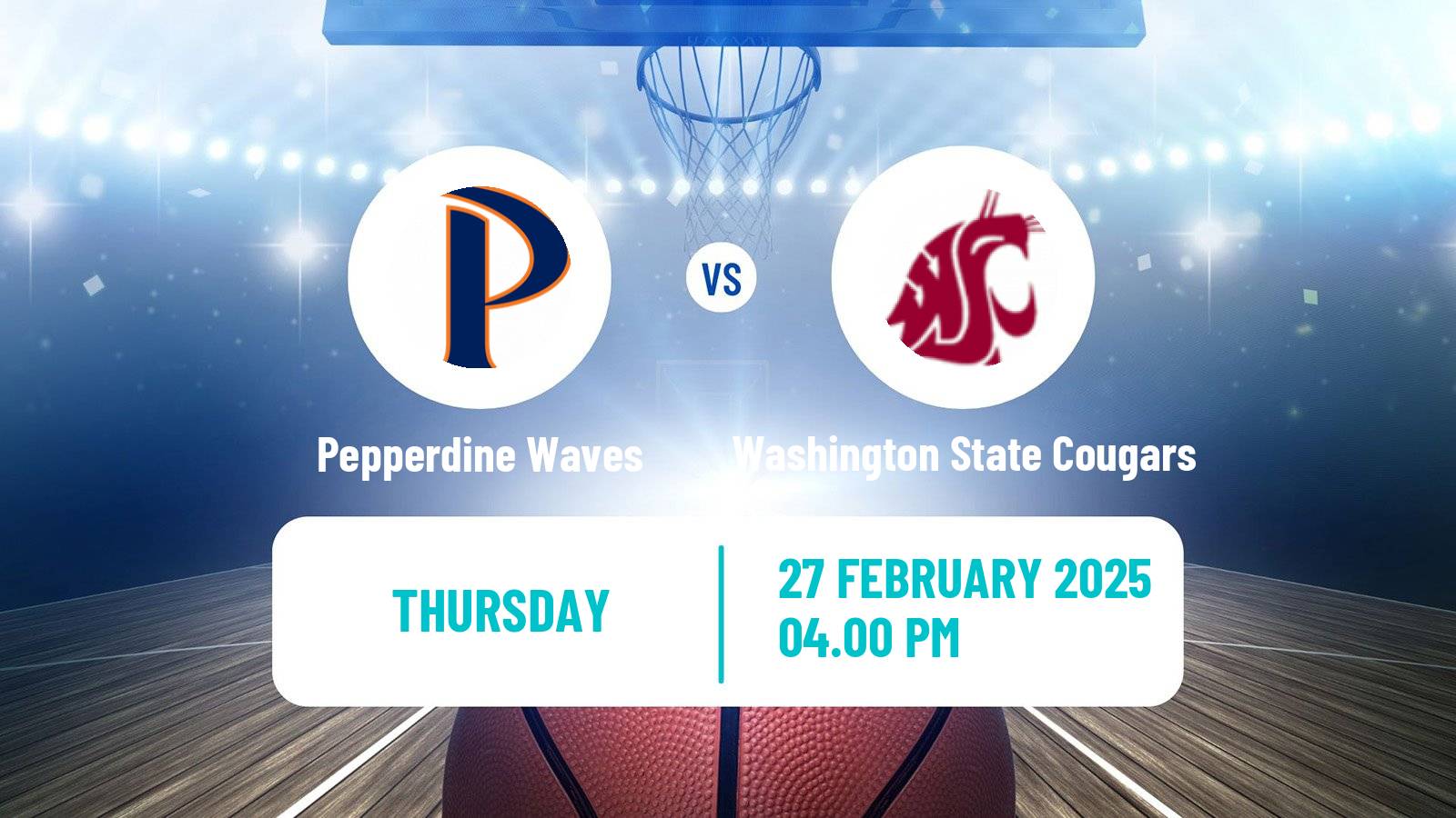 Basketball NCAA College Basketball Women Pepperdine Waves - Washington State Cougars