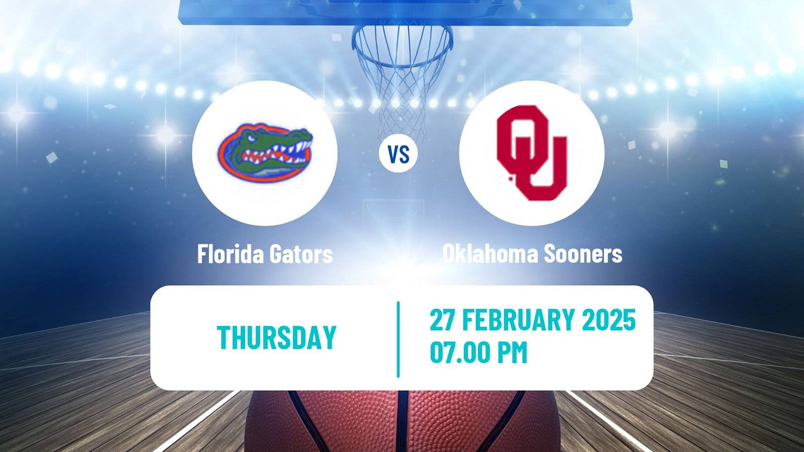 Basketball NCAA College Basketball Women Florida Gators - Oklahoma Sooners