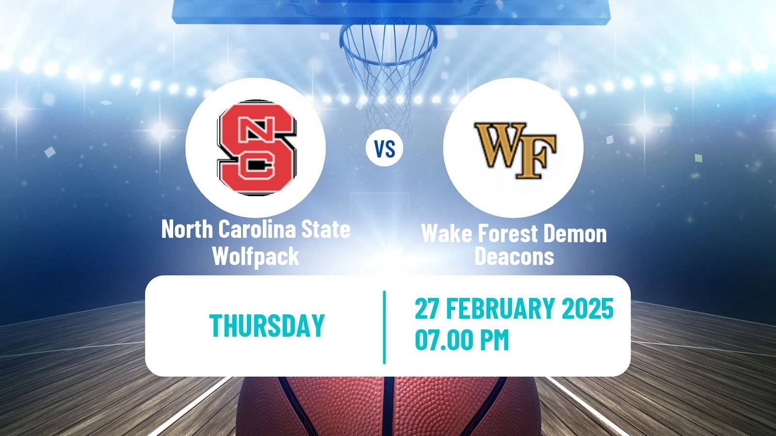Basketball NCAA College Basketball Women North Carolina State Wolfpack - Wake Forest Demon Deacons
