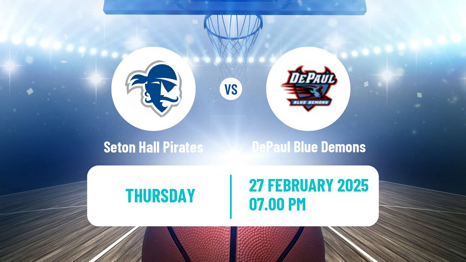 Basketball NCAA College Basketball Women Seton Hall Pirates - DePaul Blue Demons