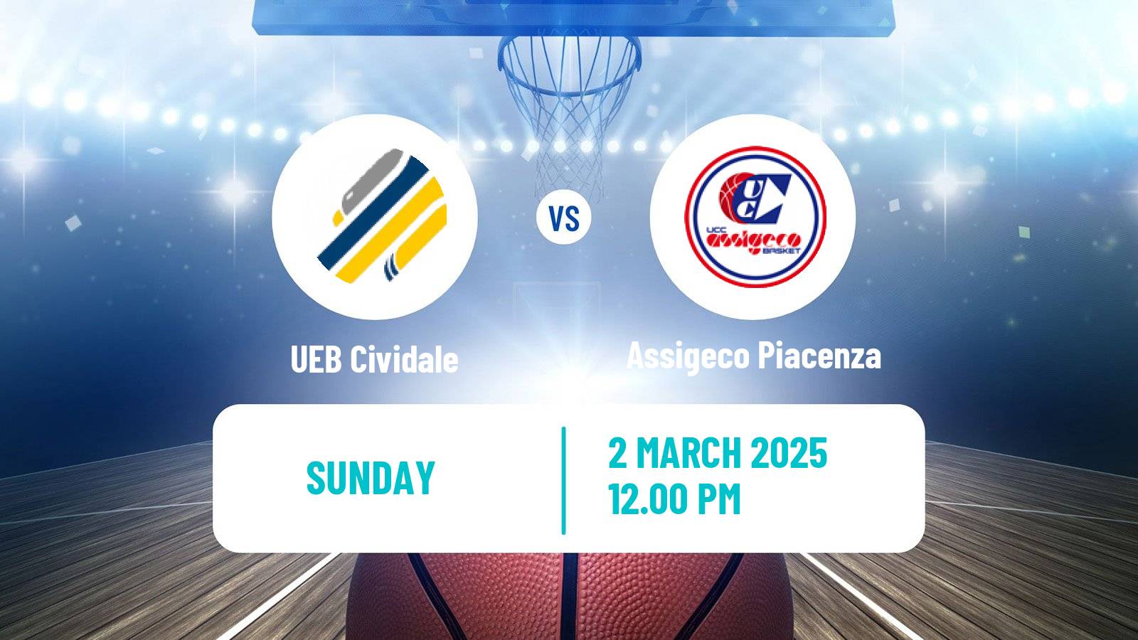 Basketball Italian Serie A2 Basketball Cividale - Assigeco Piacenza