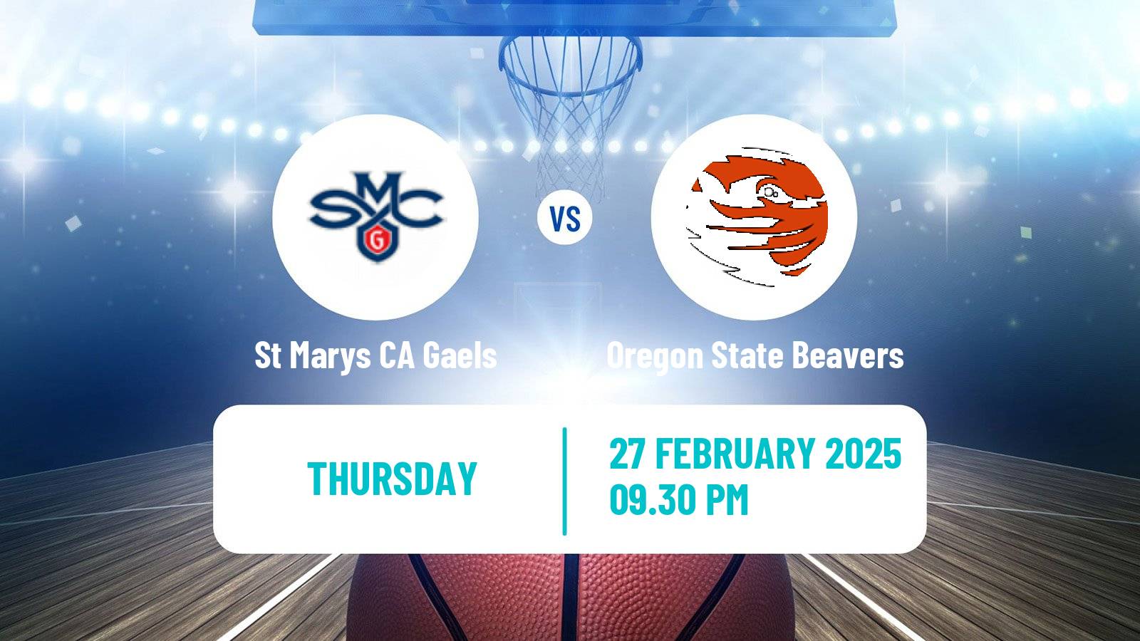 Basketball NCAA College Basketball Women St Marys CA Gaels - Oregon State Beavers