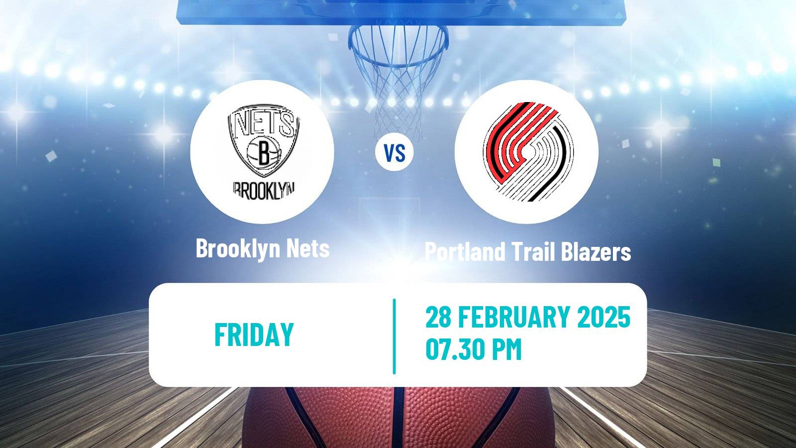 Basketball NBA Brooklyn Nets - Portland Trail Blazers