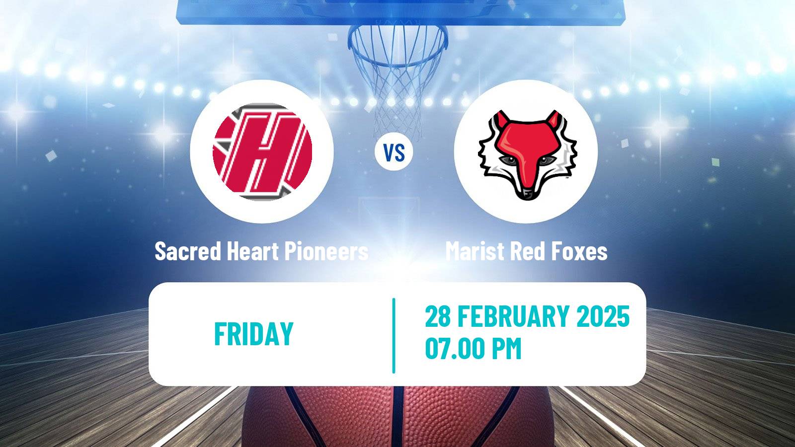 Basketball NCAA College Basketball Sacred Heart Pioneers - Marist Red Foxes