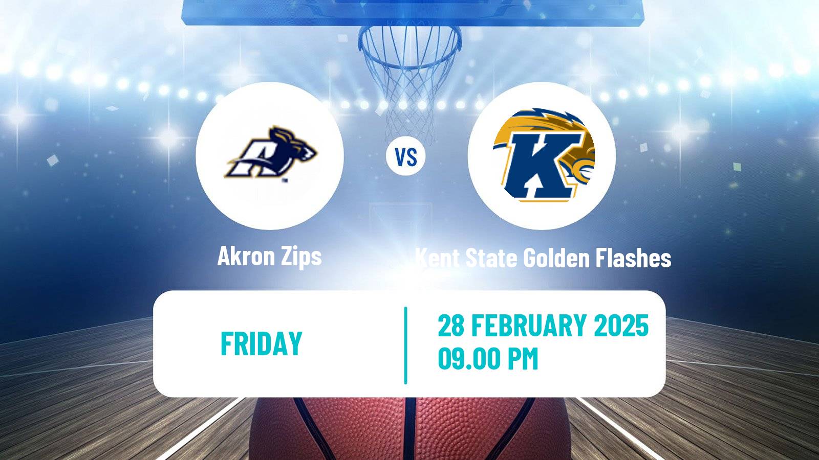 Basketball NCAA College Basketball Akron Zips - Kent State Golden Flashes