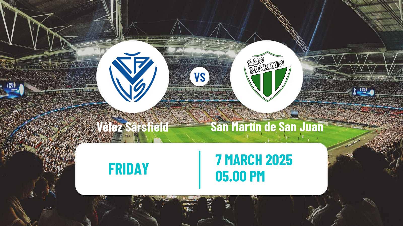 Soccer Argentinian Liga Profesional Vélez Sársfield - San Martín de San Juan