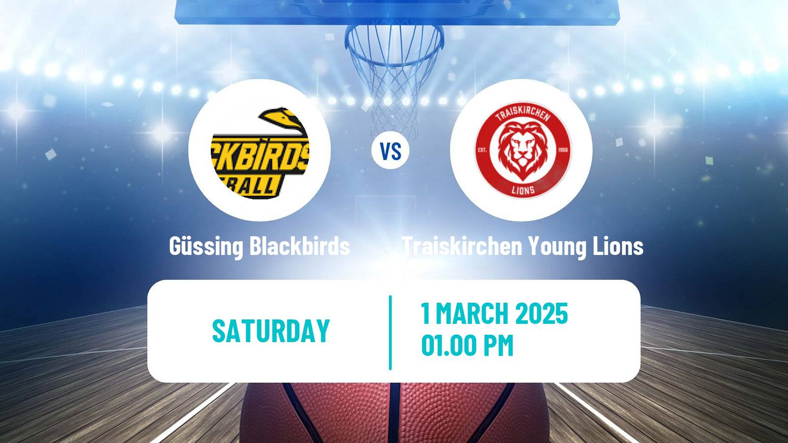 Basketball Austrian Zweite Liga Basketball Güssing Blackbirds - Traiskirchen Young Lions