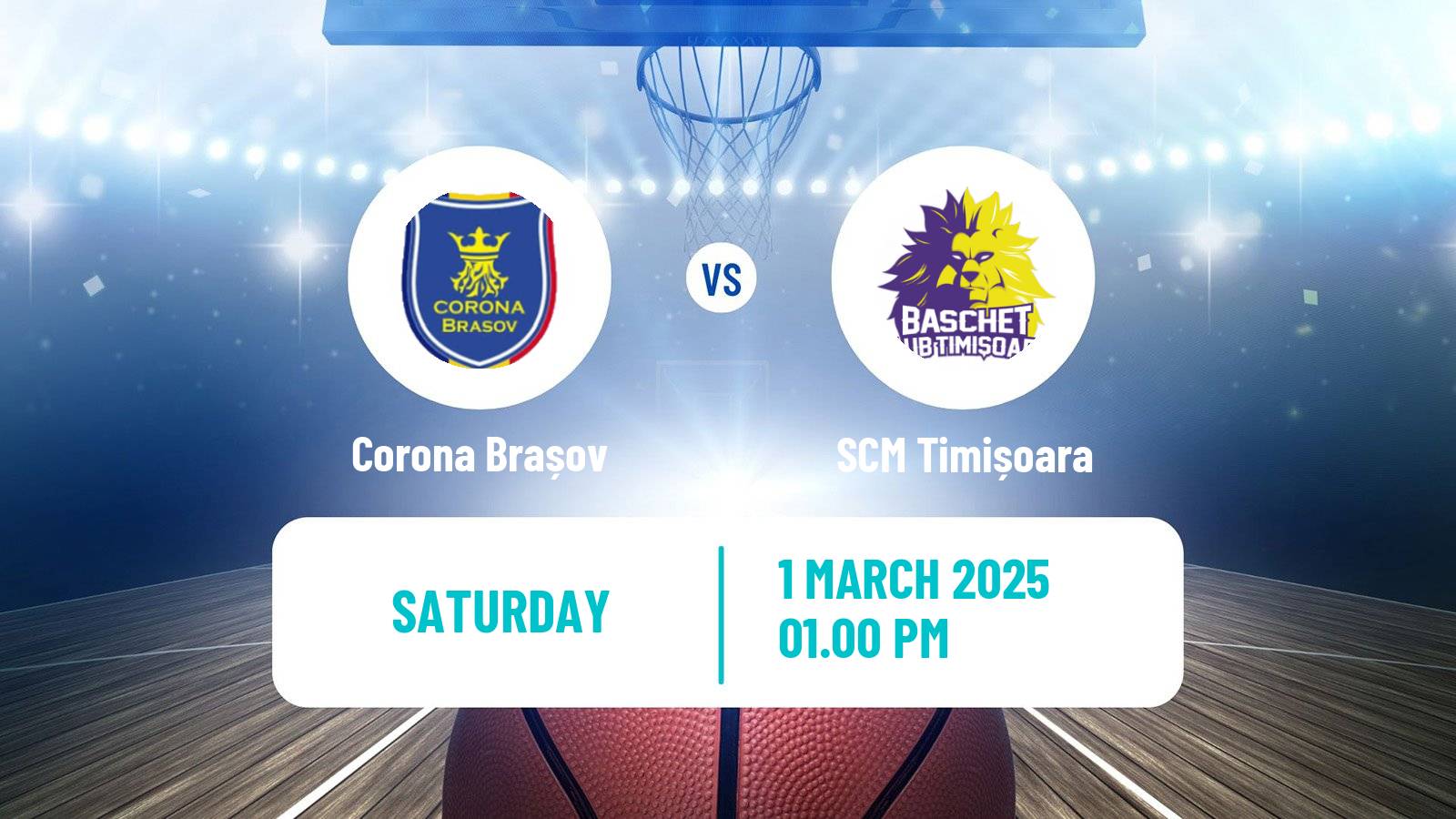Basketball Romanian Divizia A Basketball Corona Brașov - SCM Timișoara