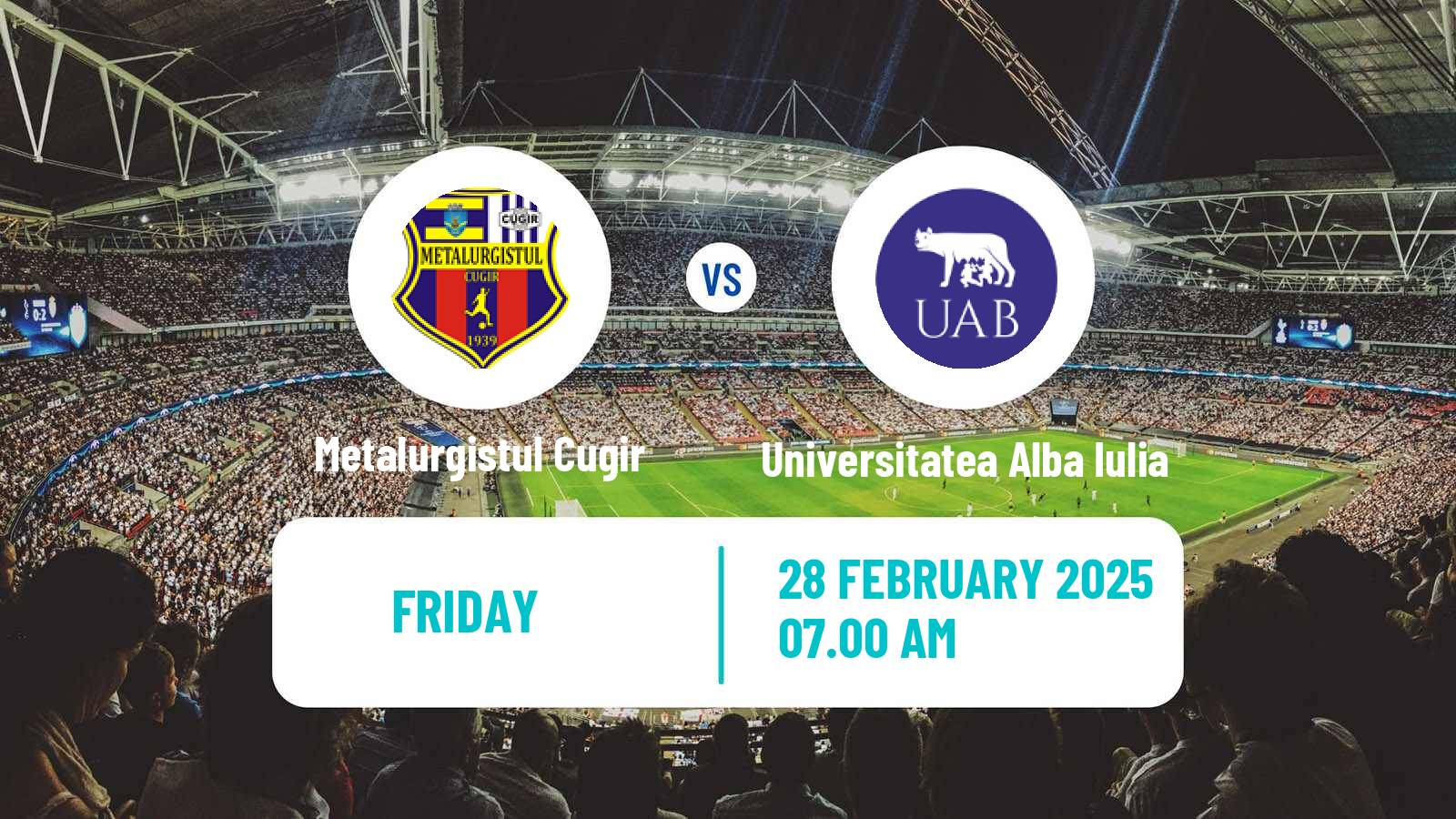 Football Romanian Liga 3 - Seria 7 Metalurgistul Cugir - Universitatea Alba Iulia