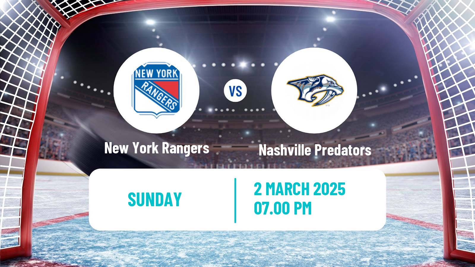 Hockey NHL New York Rangers - Nashville Predators