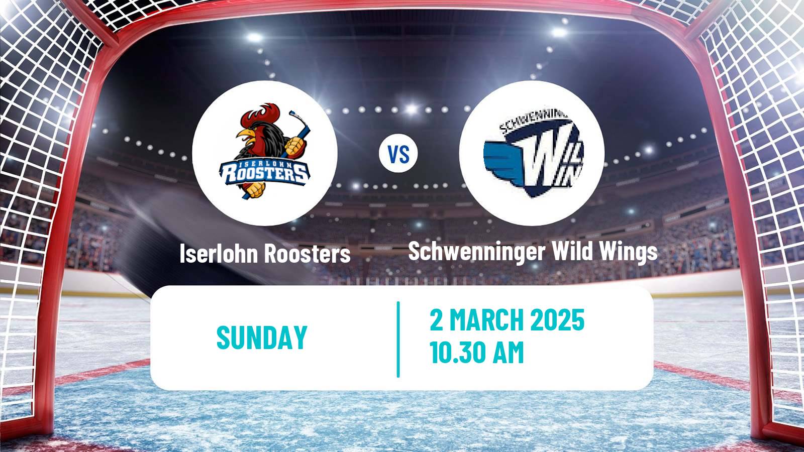 Hockey German Ice Hockey League Iserlohn Roosters - Schwenninger Wild Wings