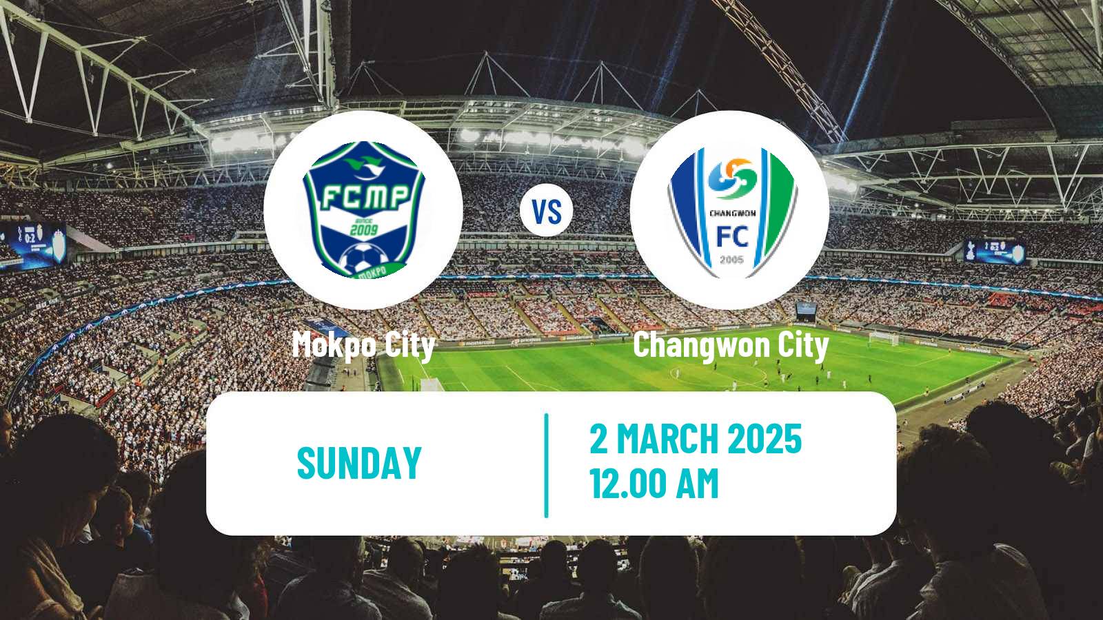 Soccer South Korean K3 League Mokpo City - Changwon City