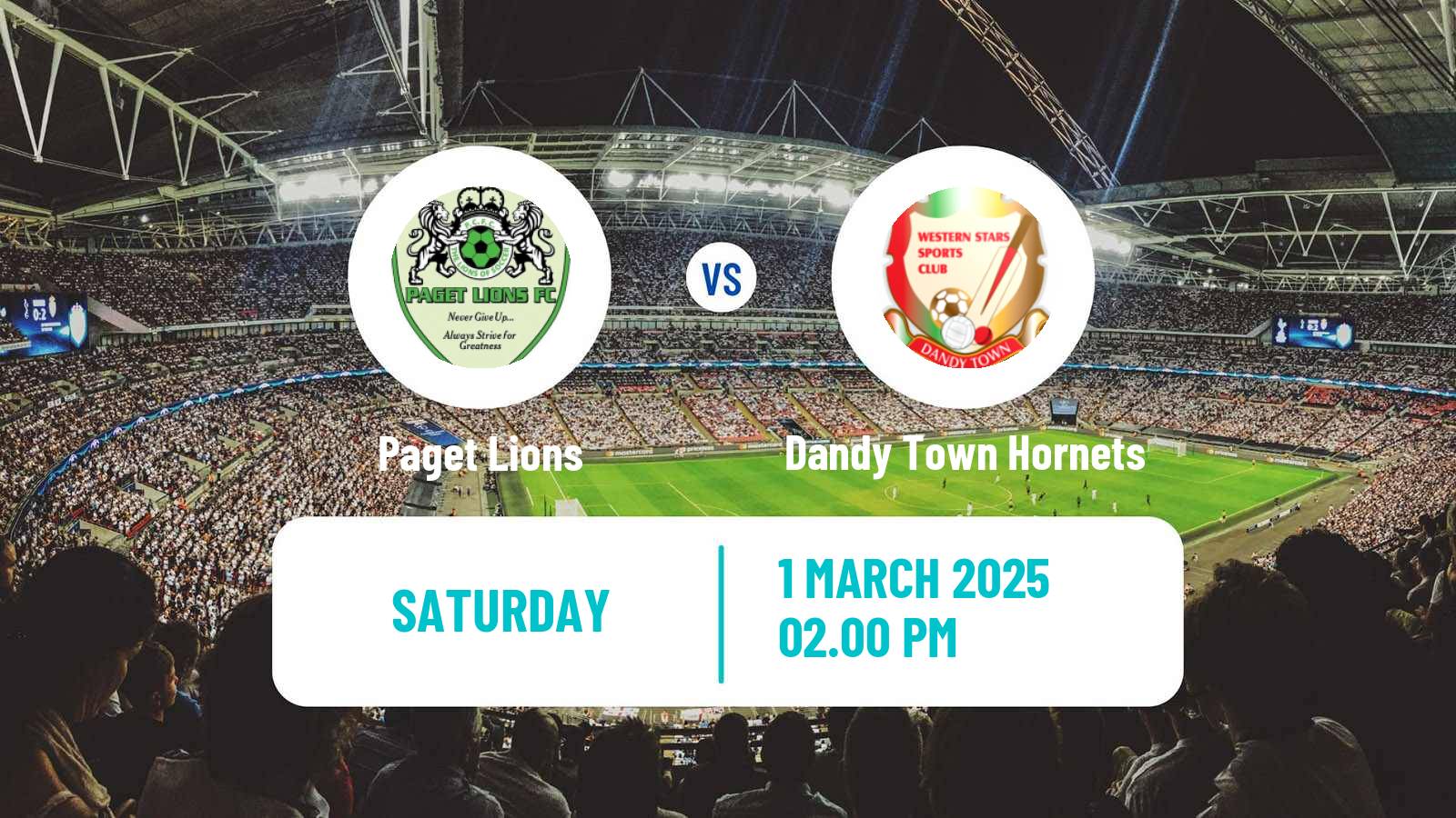 Soccer Bermudian Premier Division Paget Lions - Dandy Town Hornets