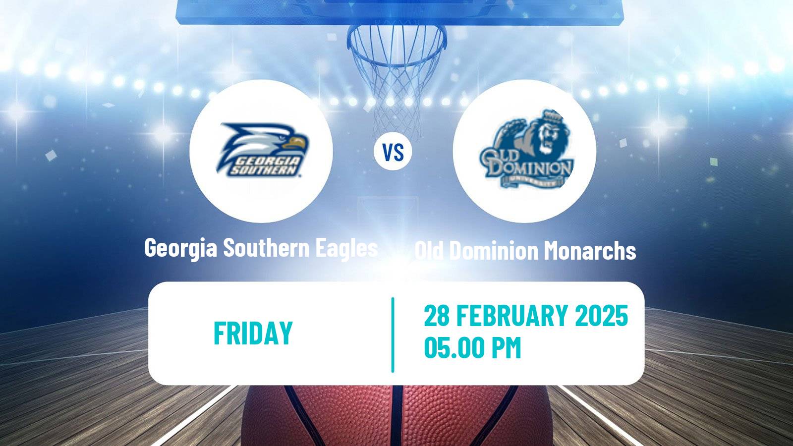 Basketball NCAA College Basketball Women Georgia Southern Eagles - Old Dominion Monarchs