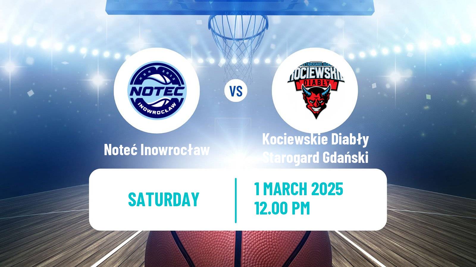 Basketball Polish 1 Liga Basketball Noteć Inowrocław - Kociewskie Diabły Starogard Gdański