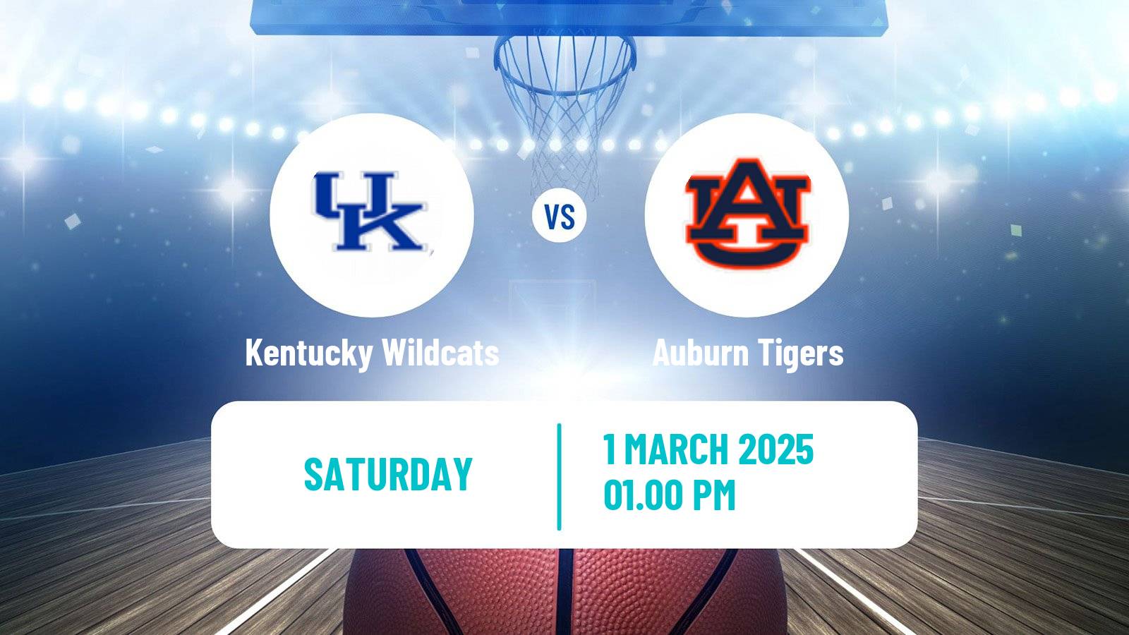 Basketball NCAA College Basketball Kentucky Wildcats - Auburn Tigers