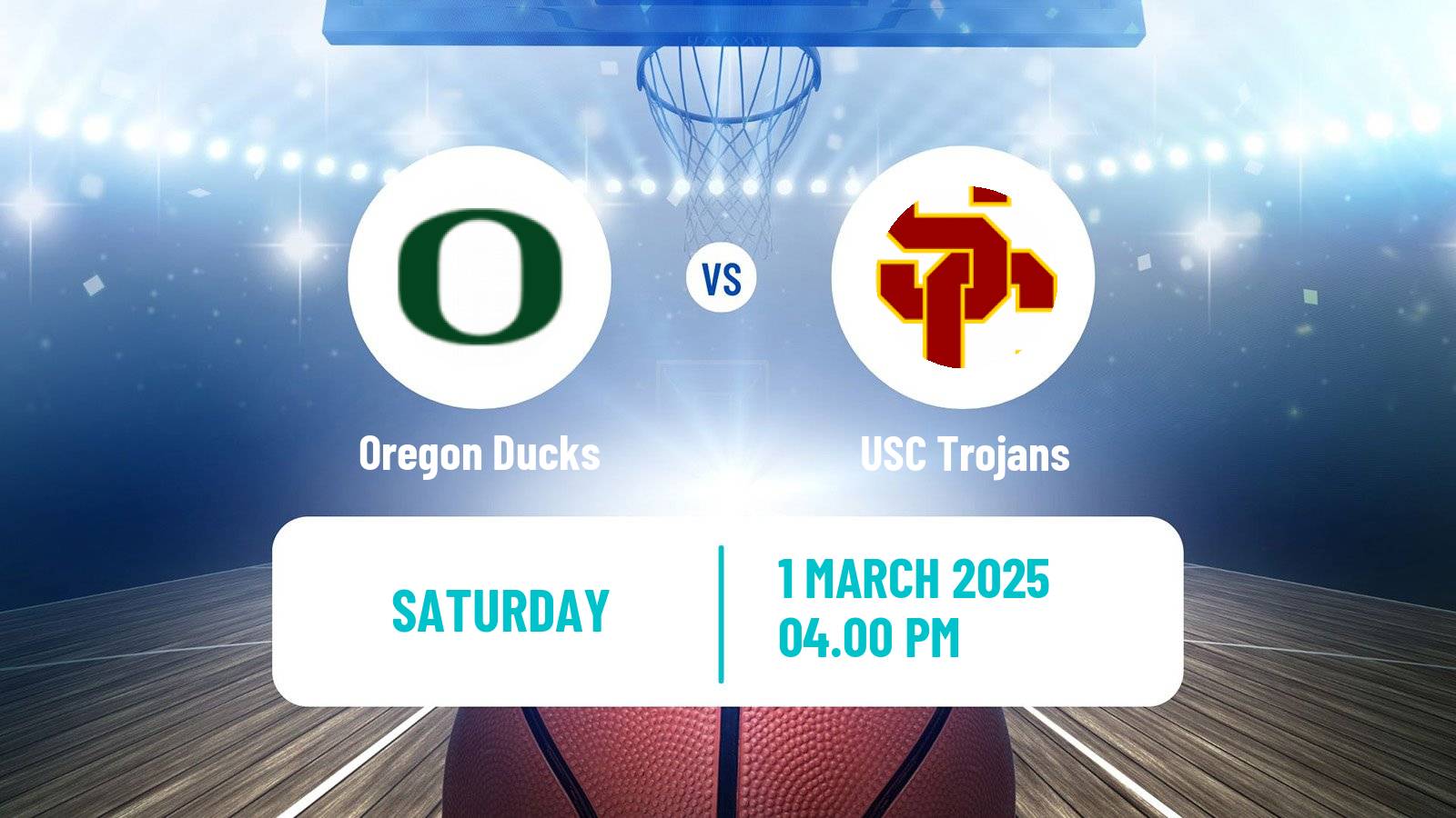 Basketball NCAA College Basketball Oregon Ducks - USC Trojans