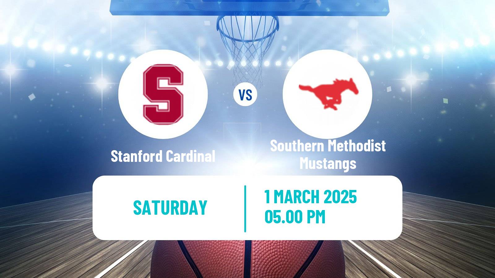 Basketball NCAA College Basketball Stanford Cardinal - Southern Methodist Mustangs
