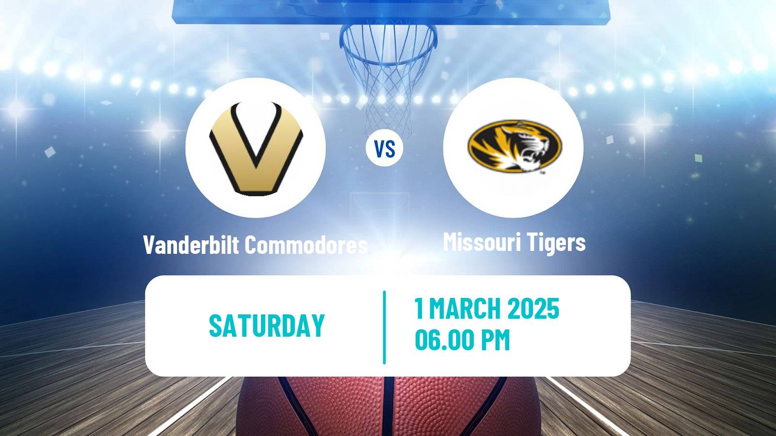 Basketball NCAA College Basketball Vanderbilt Commodores - Missouri Tigers