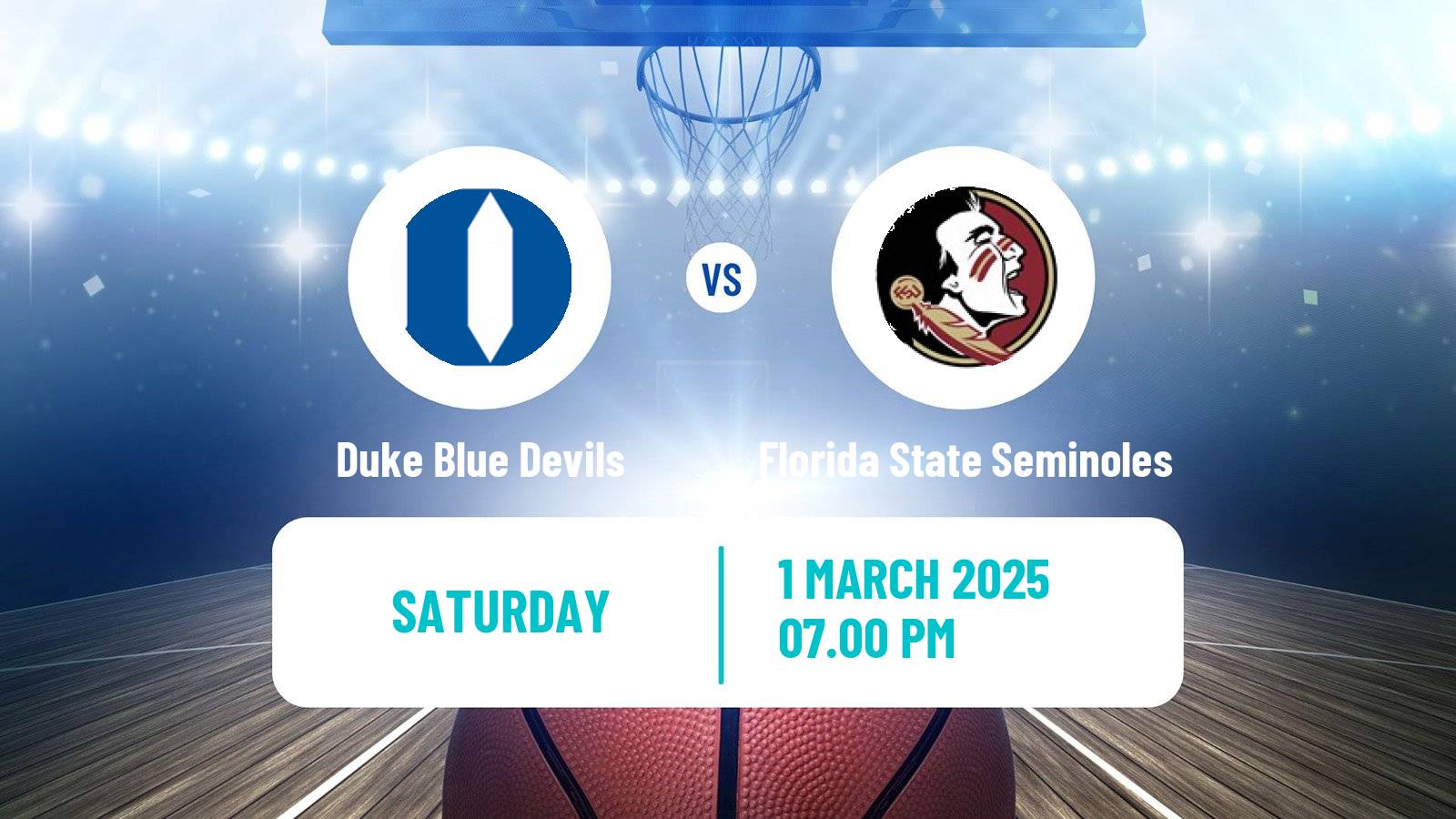 Basketball NCAA College Basketball Duke Blue Devils - Florida State Seminoles