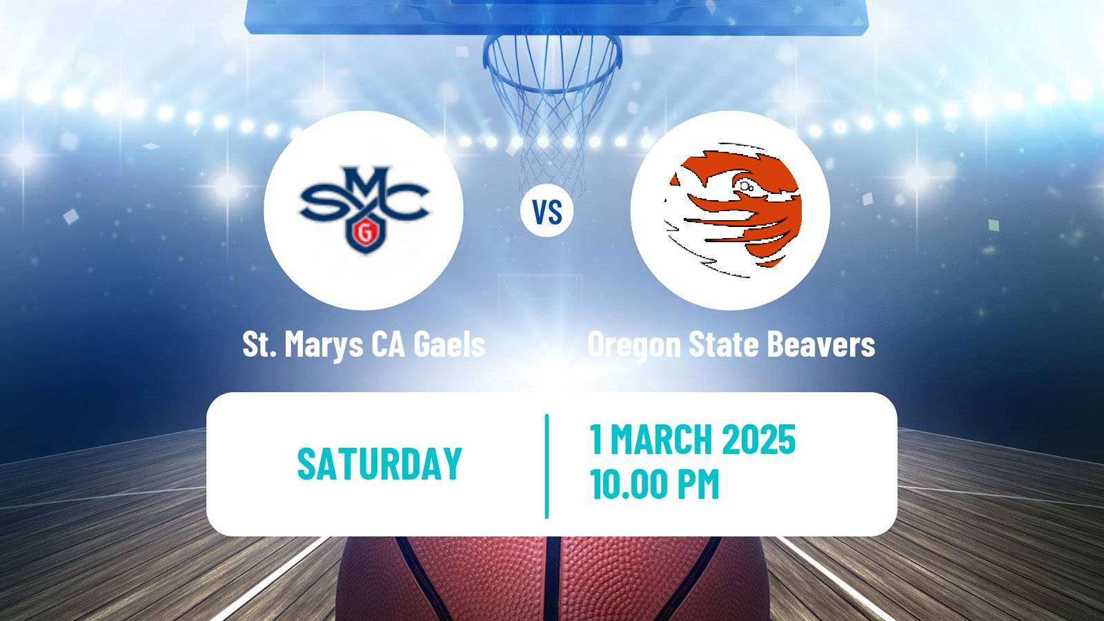 Basketball NCAA College Basketball St. Marys CA Gaels - Oregon State Beavers