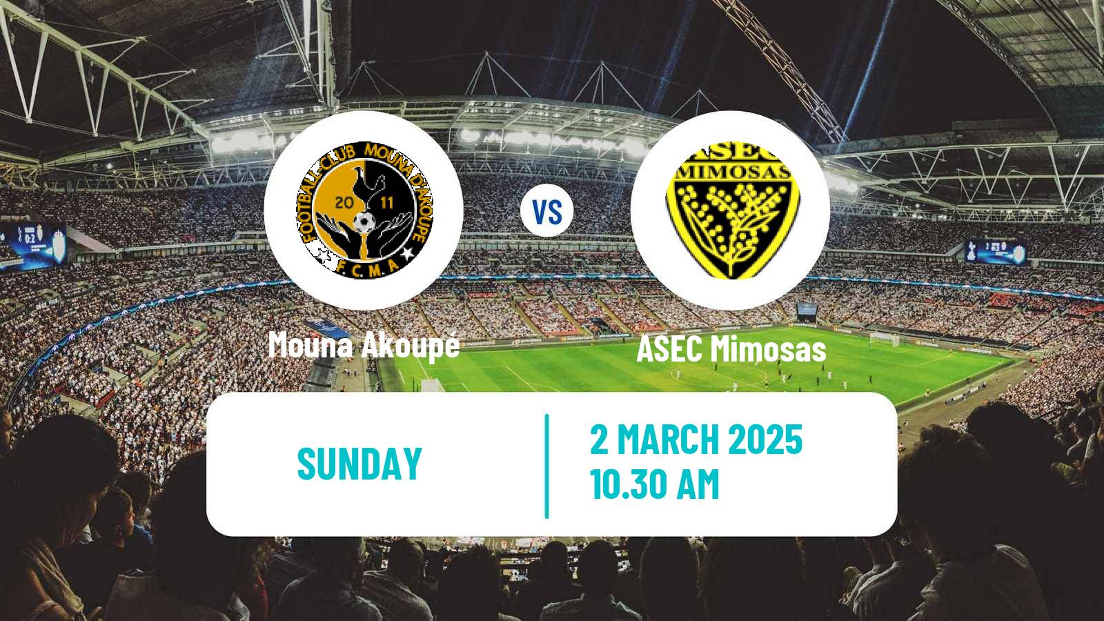 Soccer Cote d`Ivoire Ligue 1 Mouna Akoupé - ASEC Mimosas