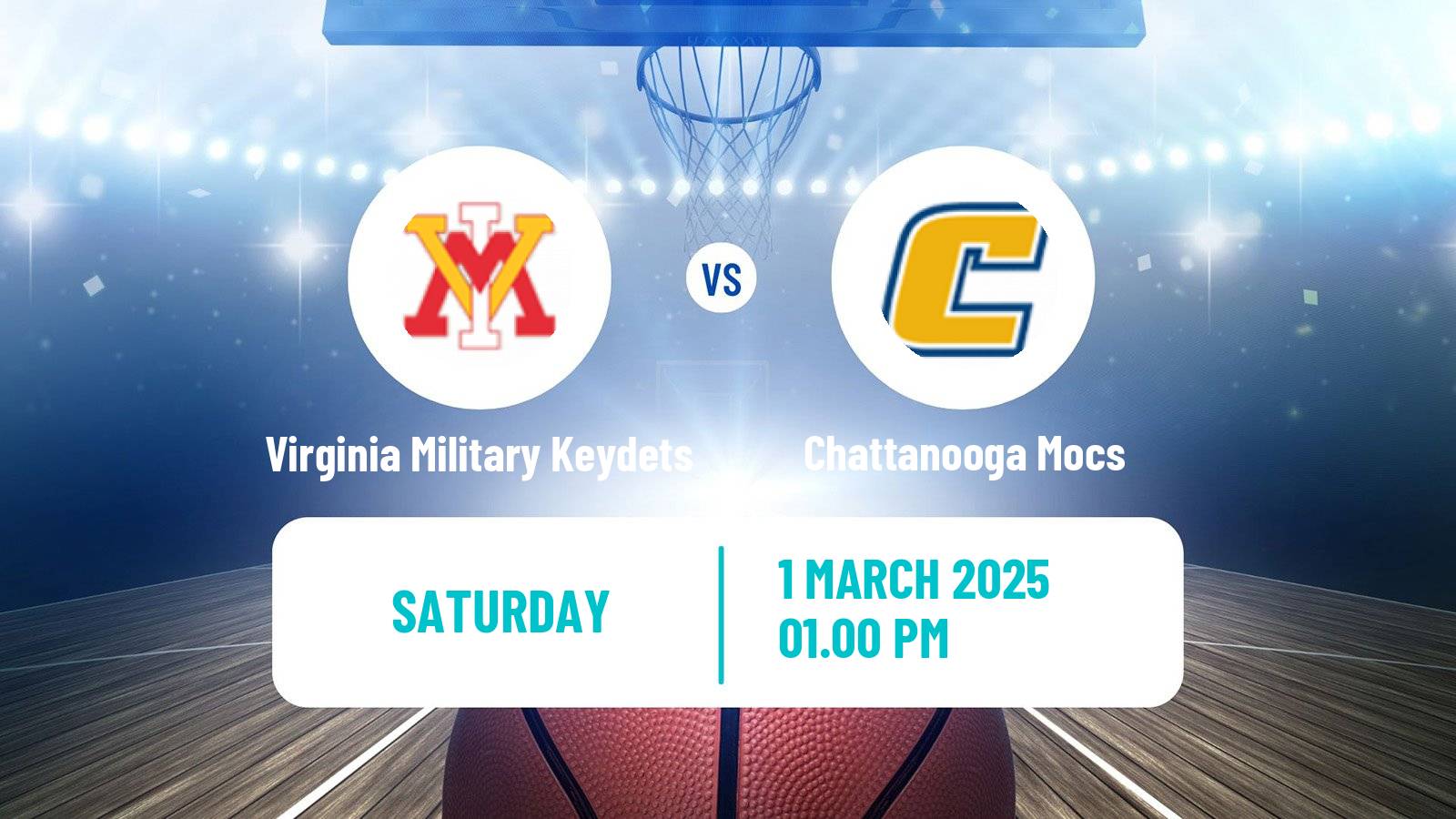 Basketball NCAA College Basketball Virginia Military Keydets - Chattanooga Mocs
