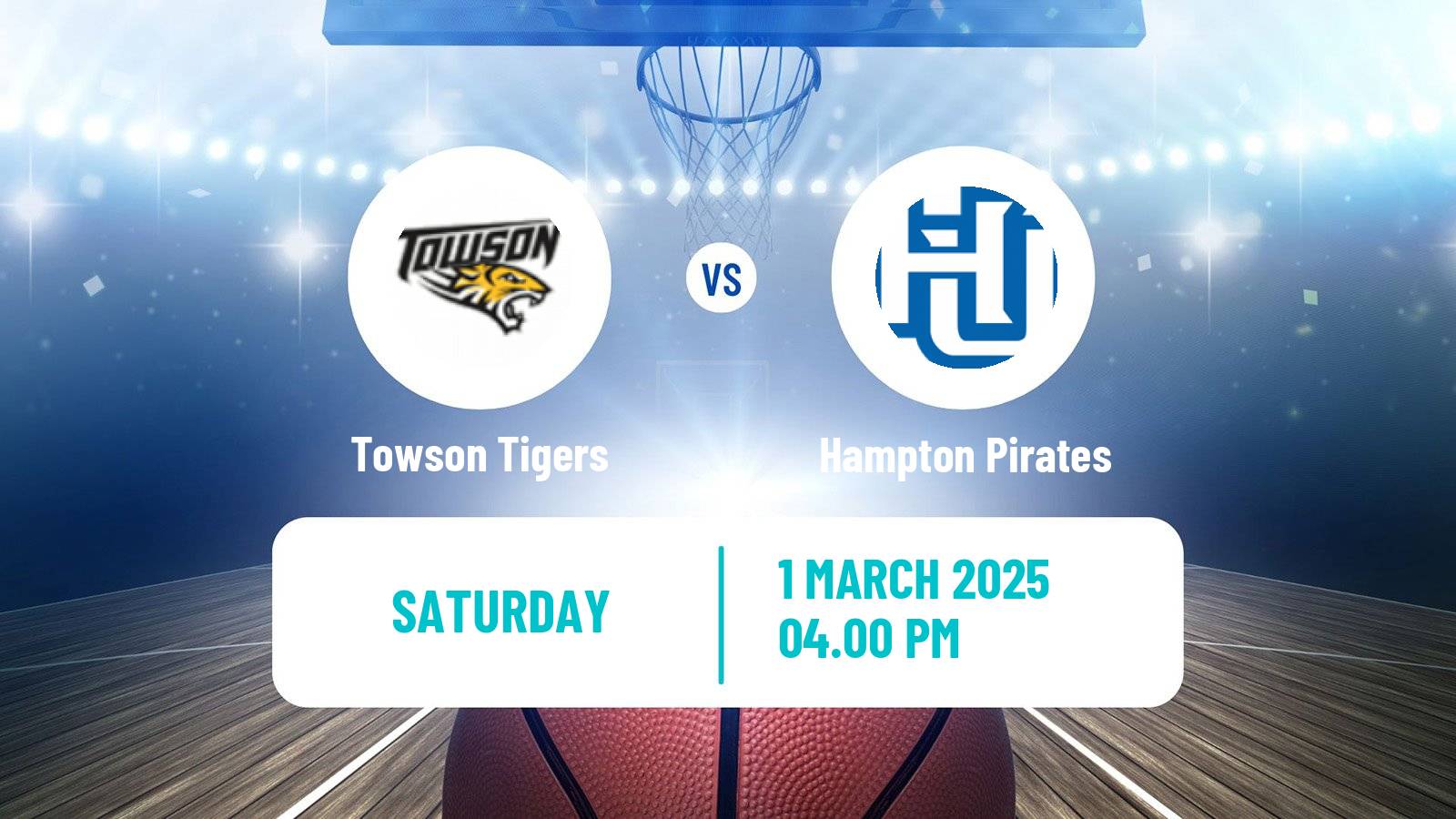 Basketball NCAA College Basketball Towson Tigers - Hampton Pirates