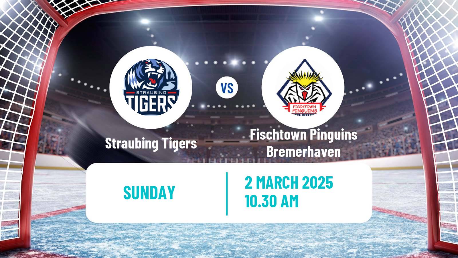 Hockey German Ice Hockey League Straubing Tigers - Fischtown Pinguins Bremerhaven