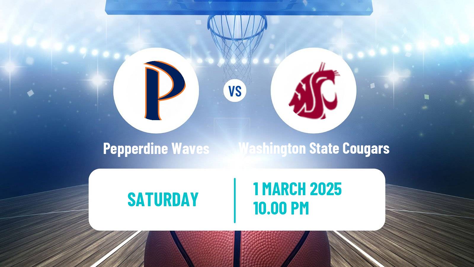 Basketball NCAA College Basketball Pepperdine Waves - Washington State Cougars