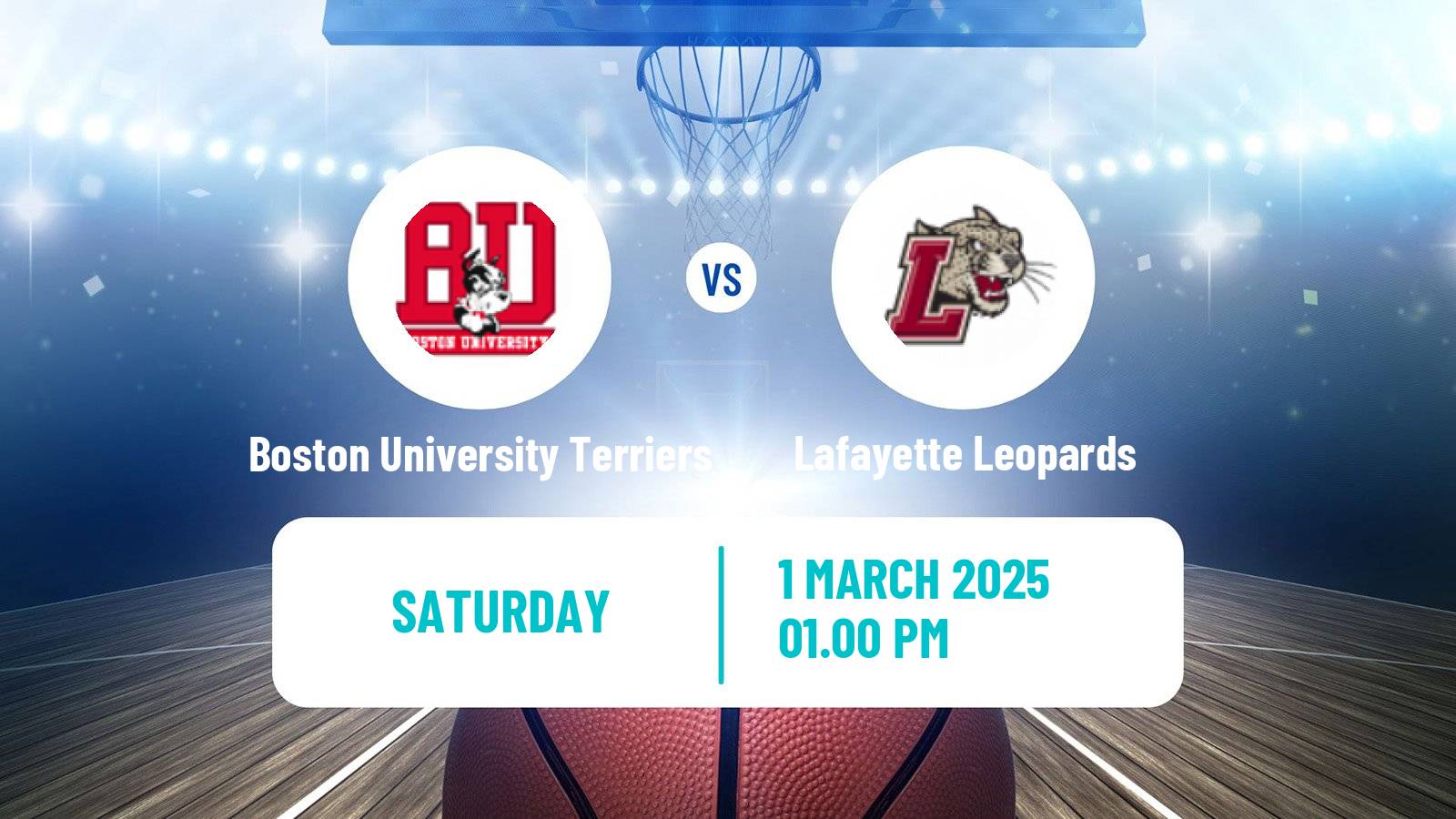 Basketball NCAA College Basketball Boston University Terriers - Lafayette Leopards