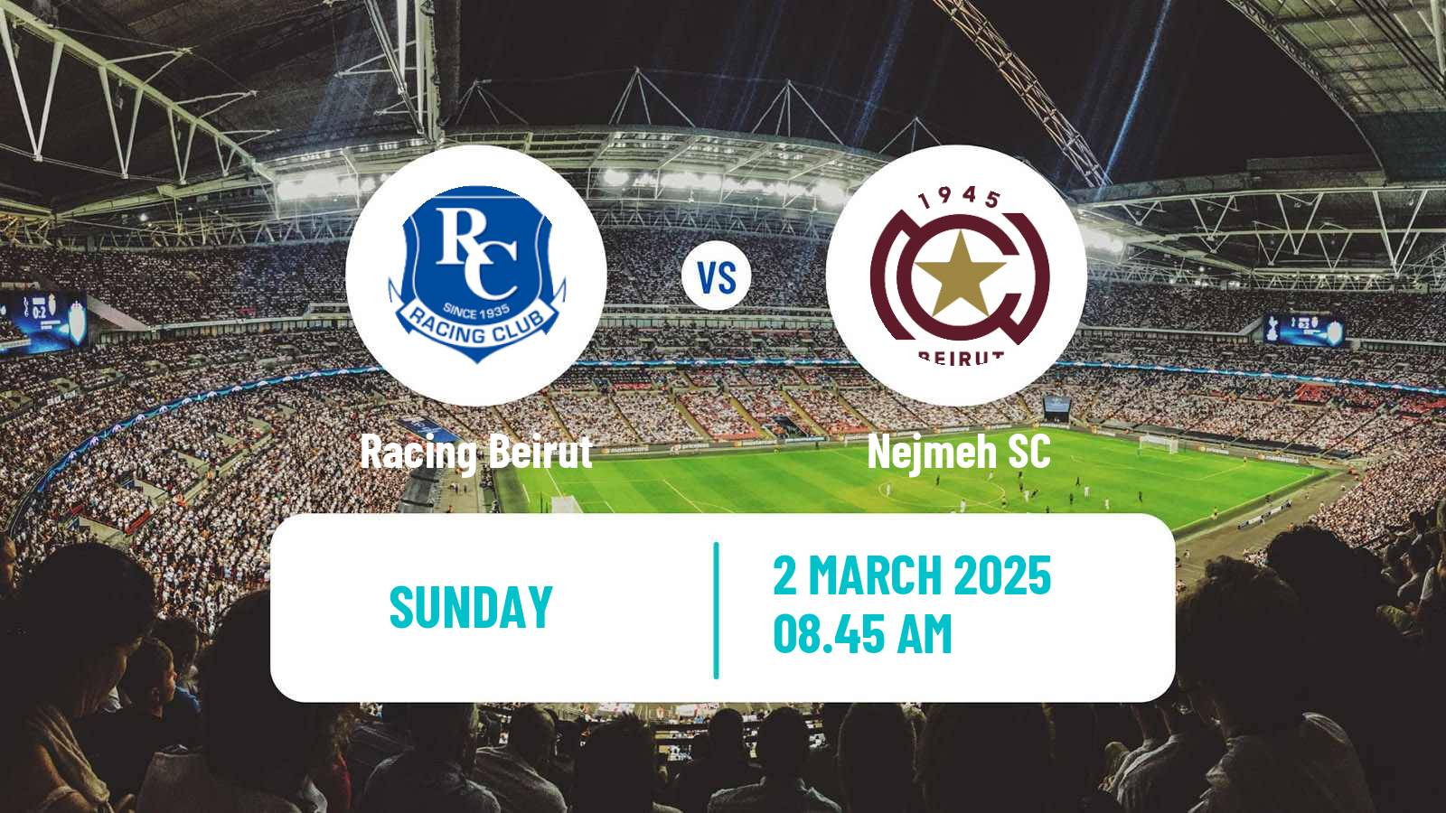 Soccer Lebanese Premier League Racing Beirut - Nejmeh